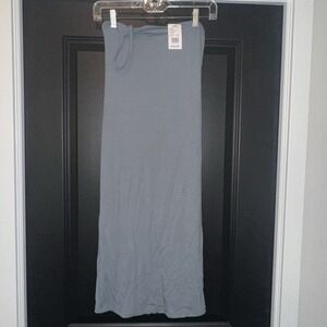 Final Touch Lightweight One Strap Maxi Dress Olive Ribbed Small‎